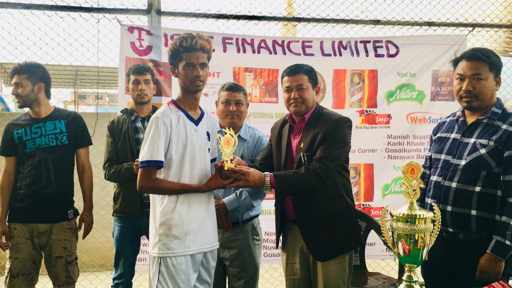man of the match of 1st nuwakot futsal cup
